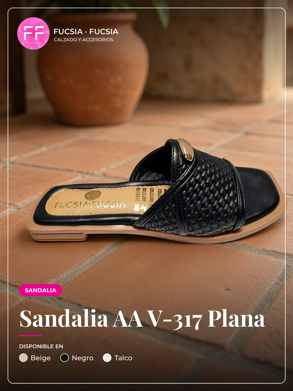 Sandalia AA V-317 Plana | Fucsia Fucsia