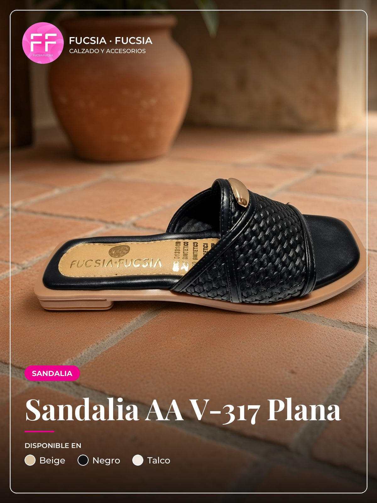 Sandalia AA V-317 Plana | Fucsia Fucsia