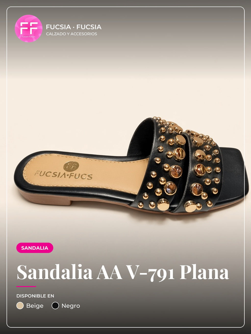 Sandalia AA V-791 Plana | Fucsia Fucsia