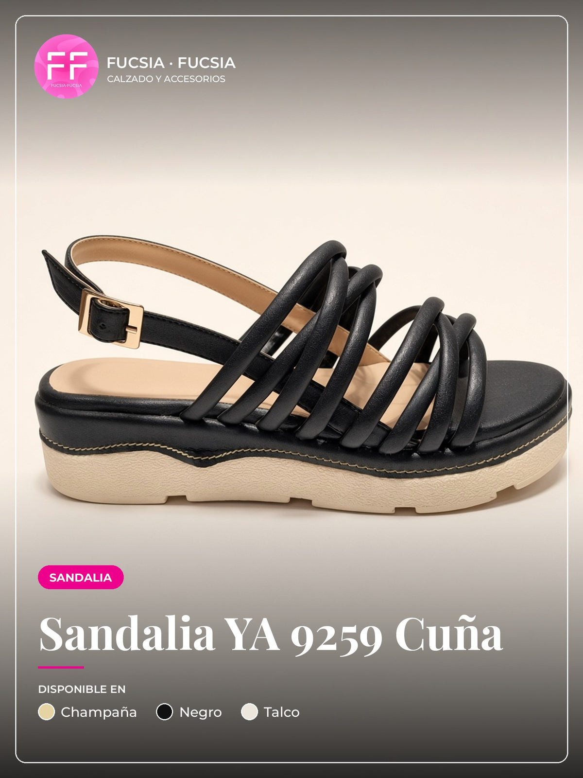 Sandalia YA 9259 Cuña | Fucsia Fucsia