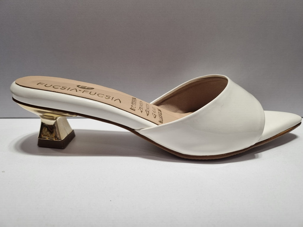 Tacón MY 503 3 1/2 – Blanco Charol | Fucsia Fucsia