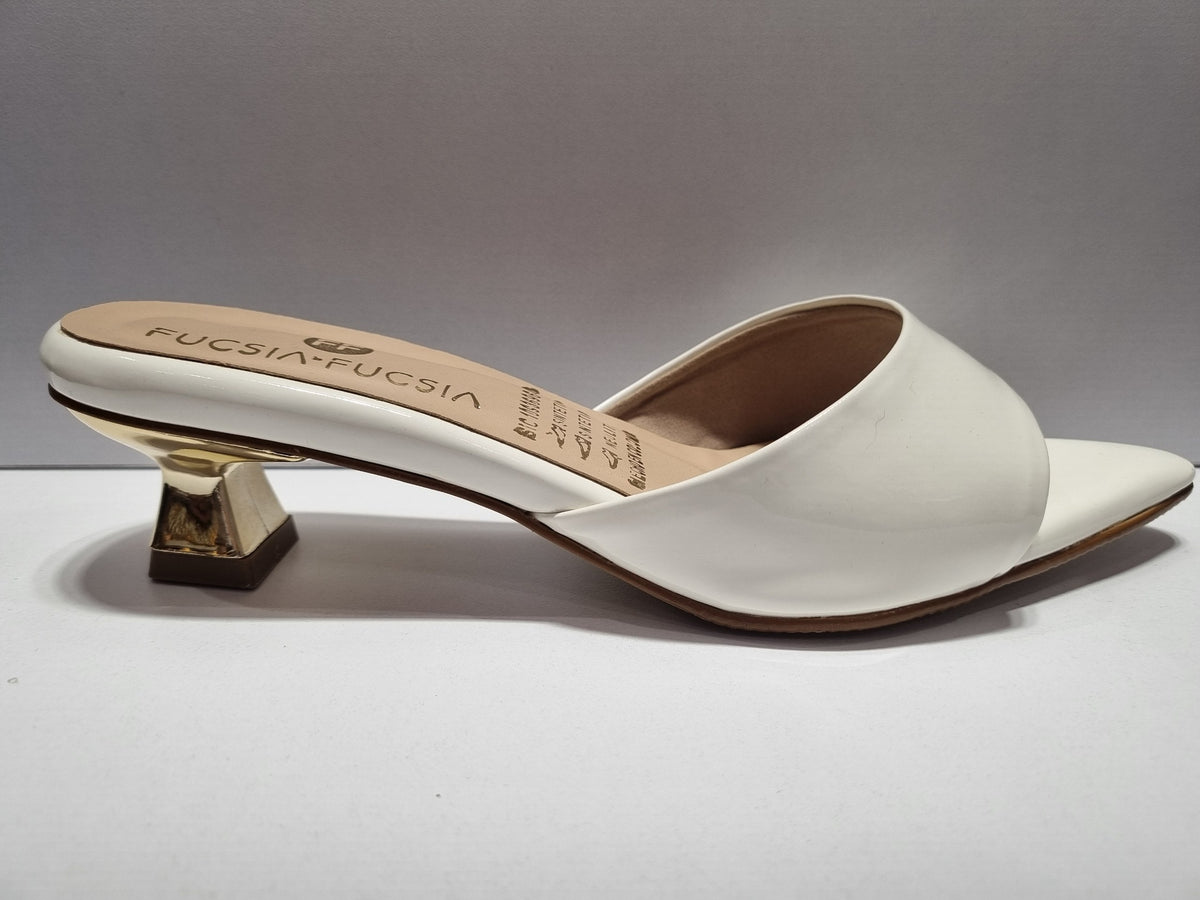 Tacón MY 503 3 1/2 – Blanco Charol | Fucsia Fucsia